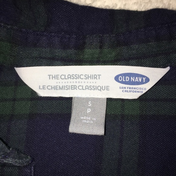 Green and navy colored Old Navy flannel - Picture 3 of 3